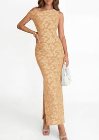 PRETTYGARDEN Womens Floral One Shoulder Maxi Dress 2026 Summer Spring Bodycon Ruched Side Slit Elegant Cocktail Party Dresses PRETTYGARDEN