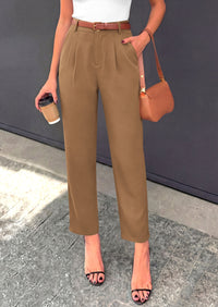 PRETTYGARDEN Womens Dress Pants Summer 2026 Work Clothes Tapered High Waisted Trousers Slacks Pockets Business Casual Outfits