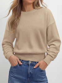 PRETTYGARDEN Womens Crewneck Long Sleeve Fall Sweaters  | Cinched Waist, Loose Fit, Knit Pullover Tops, Ribbed Hem, Basic Work Sweaters, Trendy Fall Outfits, Winter Layering Clothing