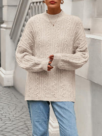 PRETTYGARDEN Womens Sweater 2026 Long Sleeve Crewneck Cable Knit Oversized Sweaters Pullover Exposed Seam Spring Outfits