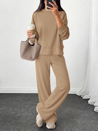 PRETTYGARDEN Womens 2 Piece Outfits Fall Sweatsuits Matching Lounge Sets  | Crewneck Long Sleeve Sweatshirt, Wide Leg Pants Sets with Pockets & Drawstring, Casual Tracksuit, Travel Airport Outfits 2026