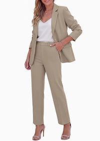 PRETTYGARDEN Two Piece Sets for Women Dressy Pant Suits | Lapel Blazer,Straight Leg Dress Pants,Professional Interview Suit Set,Business Casual Outfits,Office Work Clothes,Fall Winter