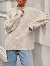 PRETTYGARDEN Womens Sweater 2026 Long Sleeve Crewneck Cable Knit Oversized Sweaters Pullover Exposed Seam Spring Outfits