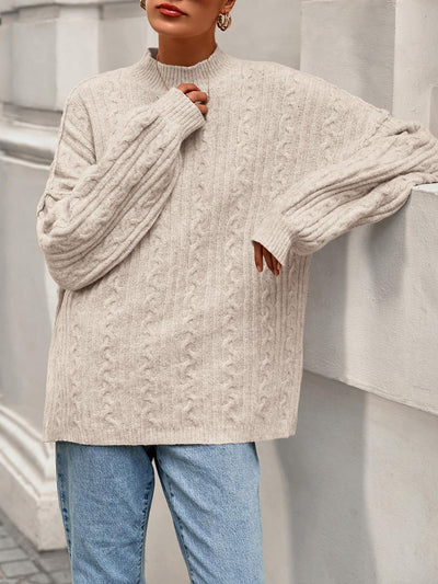 PRETTYGARDEN Womens Sweater 2026 Long Sleeve Crewneck Cable Knit Oversized Sweaters Pullover Exposed Seam Spring Outfits