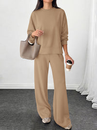 PRETTYGARDEN Womens 2 Piece Outfits Fall Sweatsuits Matching Lounge Sets  | Crewneck Long Sleeve Sweatshirt, Wide Leg Pants Sets with Pockets & Drawstring, Casual Tracksuit, Travel Airport Outfits 2026