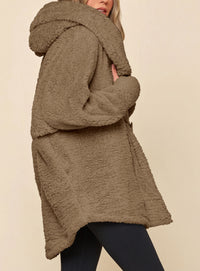 PRETTYGARDEN Women's Winter Warm Coats Hooded Faux Fur Sherpa Jacket  Fuzzy Fleece, Thumb Holes, Long Sleeve Pockets, Teddy Bear Jackets, Trendy Casual Fall Clothes, Holiday Going Out Outfits