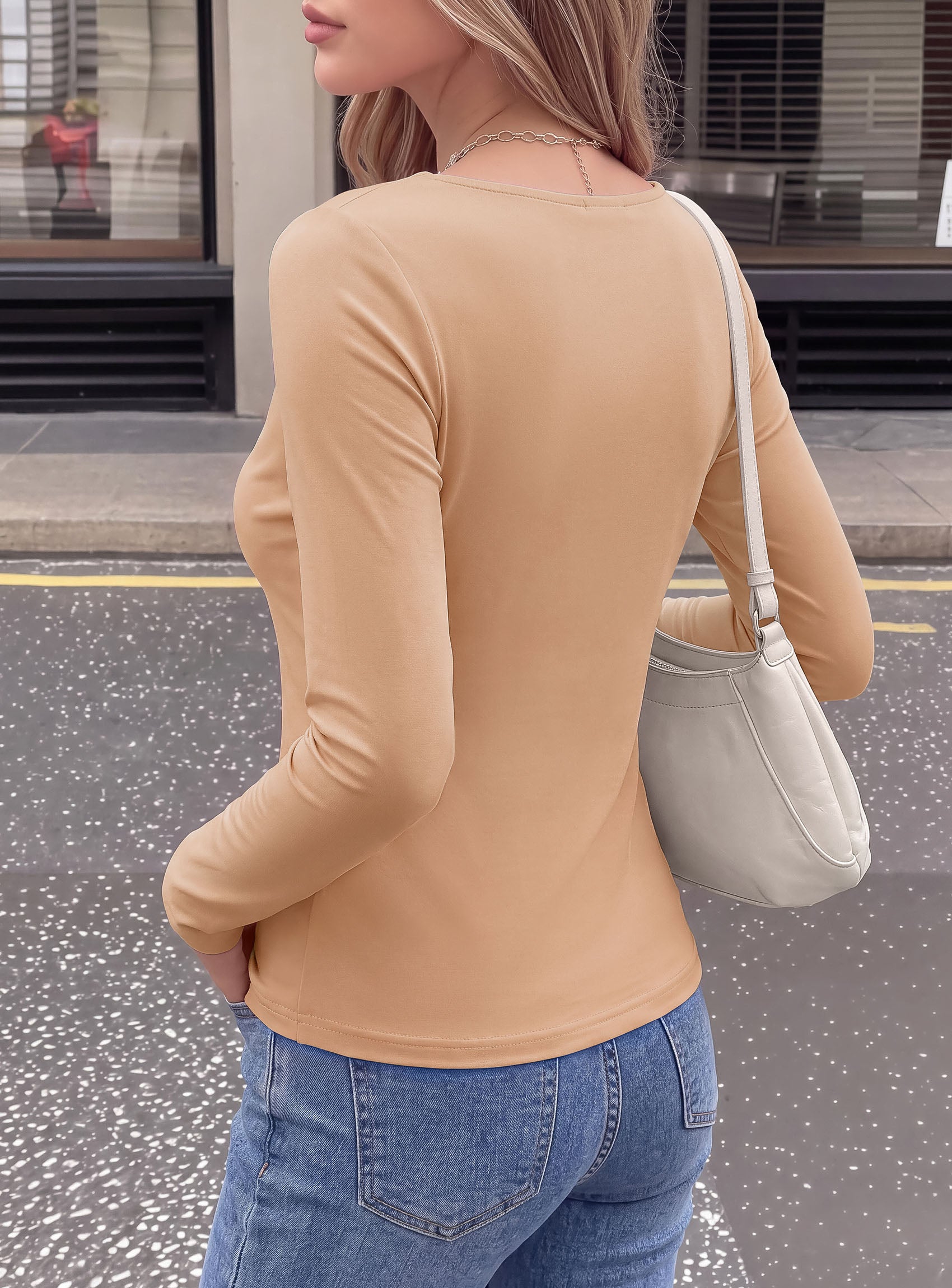 PRETTYGARDEN Cowl Neck Tops for Women Fashion Long Sleeve Shirt  Comfy Ruched Shirts, Soft Lightweight Knit, Chic Cowl Neck Top, Casual Going Out Outfits, Fall Winter Trendy Clothes