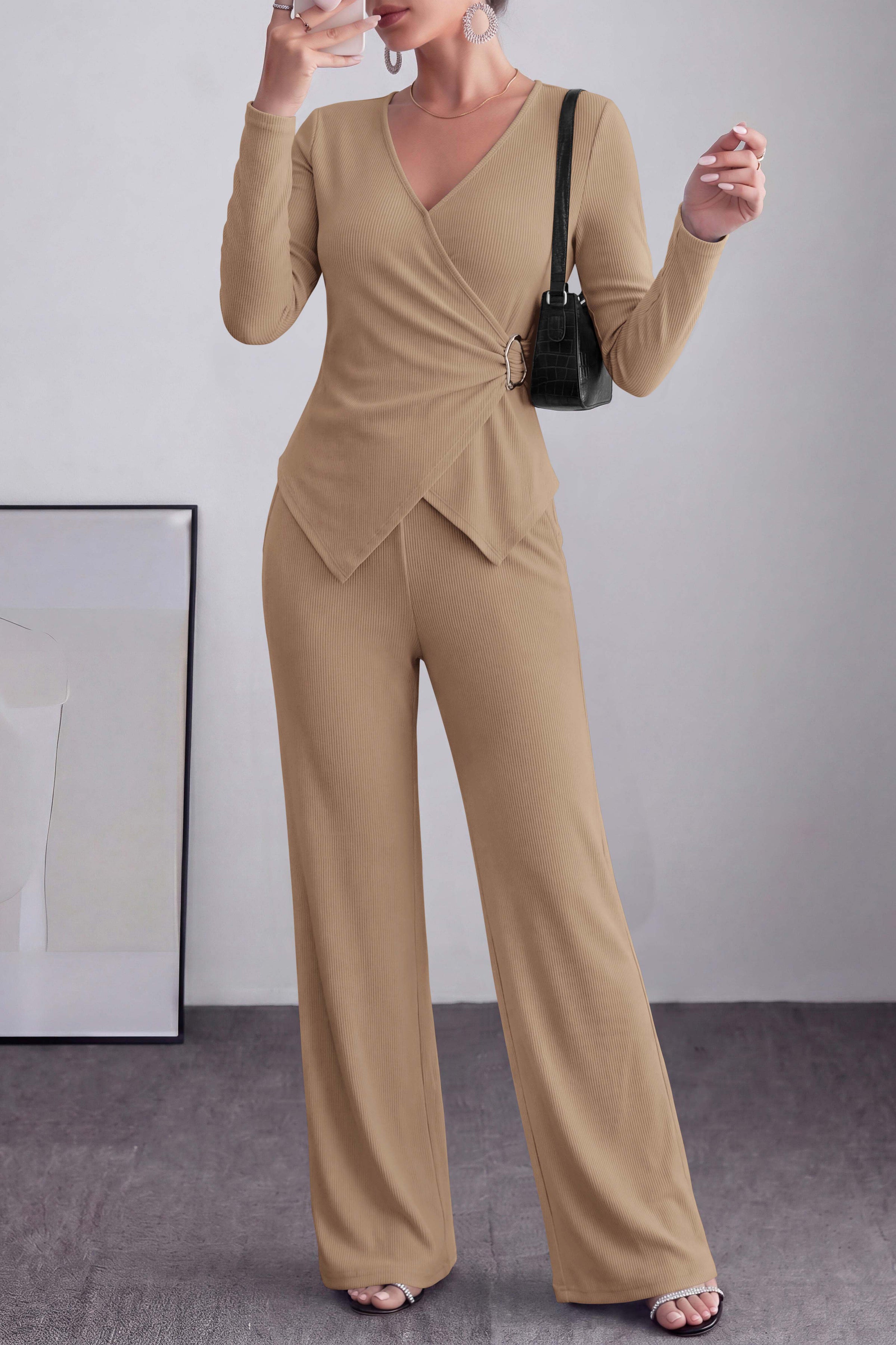 PRETTYGARDEN Women Fall 2 Piece LoungeWear Pant Sets