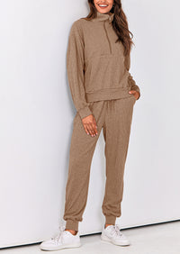 PRETTYGARDEN Women's Fall 2 Piece Lounge Sets Zip Up Sweatshirt Jogger Pants Sweat Track Suits Travel Outfit Winter Clothing