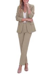 PRETTYGARDEN Two Piece Sets for Women Dressy Pant Suits | Lapel Blazer,Straight Leg Dress Pants,Professional Interview Suit Set,Business Casual Outfits,Office Work Clothes,Fall Winter