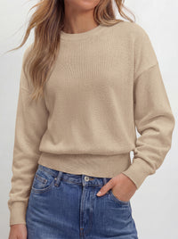 PRETTYGARDEN Womens Crewneck Long Sleeve Fall Sweaters  | Cinched Waist, Loose Fit, Knit Pullover Tops, Ribbed Hem, Basic Work Sweaters, Trendy Fall Outfits, Winter Layering Clothing