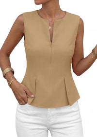 PRETTYGARDEN Women's 2026 Summer Vest Tops Business Casual Going Out Outfits Sleeveless Zip Up Dressy Tank Top Suit Waistcoat PRETTYGARDEN