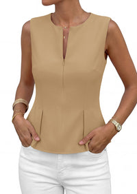 PRETTYGARDEN Women's 2026 Summer Vest Tops Business Casual Going Out Outfits Sleeveless Zip Up Dressy Tank Top Suit Waistcoat PRETTYGARDEN