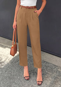 PRETTYGARDEN Womens Dress Pants Summer 2026 Work Clothes Tapered High Waisted Trousers Slacks Pockets Business Casual Outfits