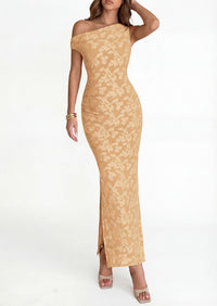 PRETTYGARDEN Womens Floral One Shoulder Maxi Dress 2026 Summer Spring Bodycon Ruched Side Slit Elegant Cocktail Party Dresses PRETTYGARDEN