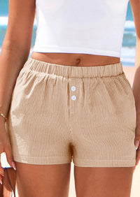 BTFBM Striped Boxer Shorts for Women Summer Elastic Waist Y2k Vacation Beach Bottoms Lounge Sleep Pj Pajama Shorts