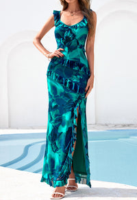 PRETTYGARDEN Women's Summer Spaghetti Strap Maxi Dress Sleeveless Side Slit Mesh Cocktail Dresses Beach Vacation Sundress PRETTYGARDEN