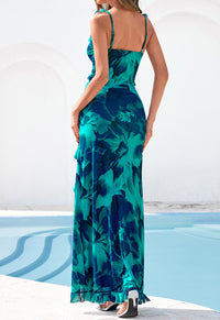 PRETTYGARDEN Women's Summer Spaghetti Strap Maxi Dress Sleeveless Side Slit Mesh Cocktail Dresses Beach Vacation Sundress PRETTYGARDEN