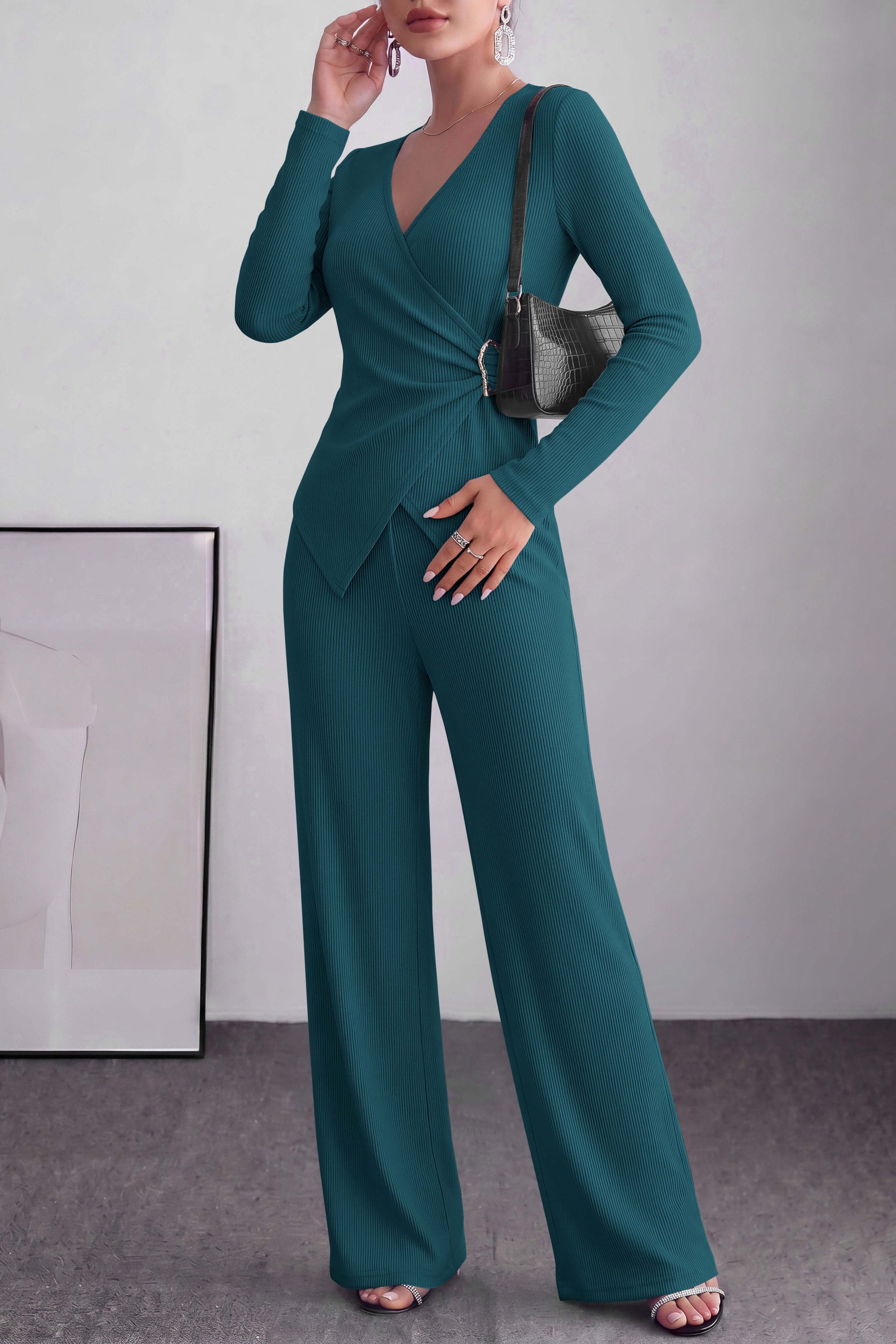 PRETTYGARDEN Women Fall 2 Piece LoungeWear Pant Sets