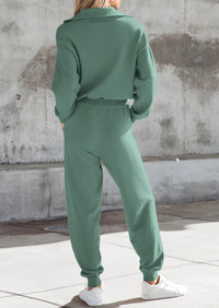 PRETTYGARDEN Women's 2 Piece Sweater Set Pullover Zip Up Sweatshirt Jogger Sweatpants Tracksuit Casual Outfit