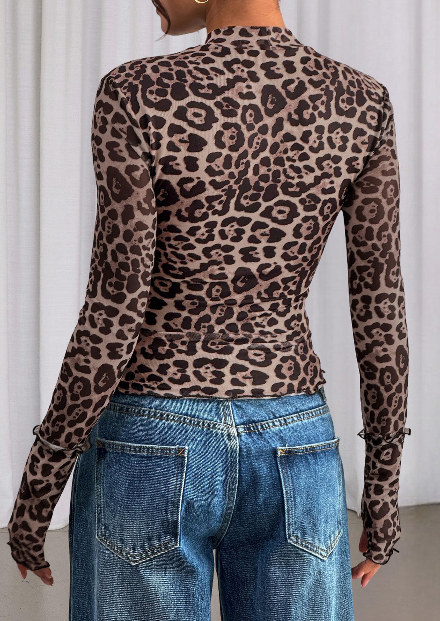 PRETTYGARDEN Womens Fall Mesh Floral Blouses Long Sleeve Going Out Tops Slim Fitted Shirts Date Night Outfits