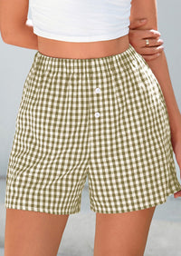 Womens Boxer Shorts 2025 Summer Casual Lounge Sleep Gingham Pajama Y2K Plaid Short Pants with Pockets