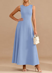 PRETTYGARDEN Women's Summer Tank Maxi Dress Spring Sleeveless Swing A Line Long Flowy Elegant Cocktail Dresses Pockets PRETTYGARDEN