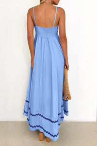 Summer Flowy Maxi Dress Casual Sleeveless Spaghetti Strap Ruffle Beach Long Dresses