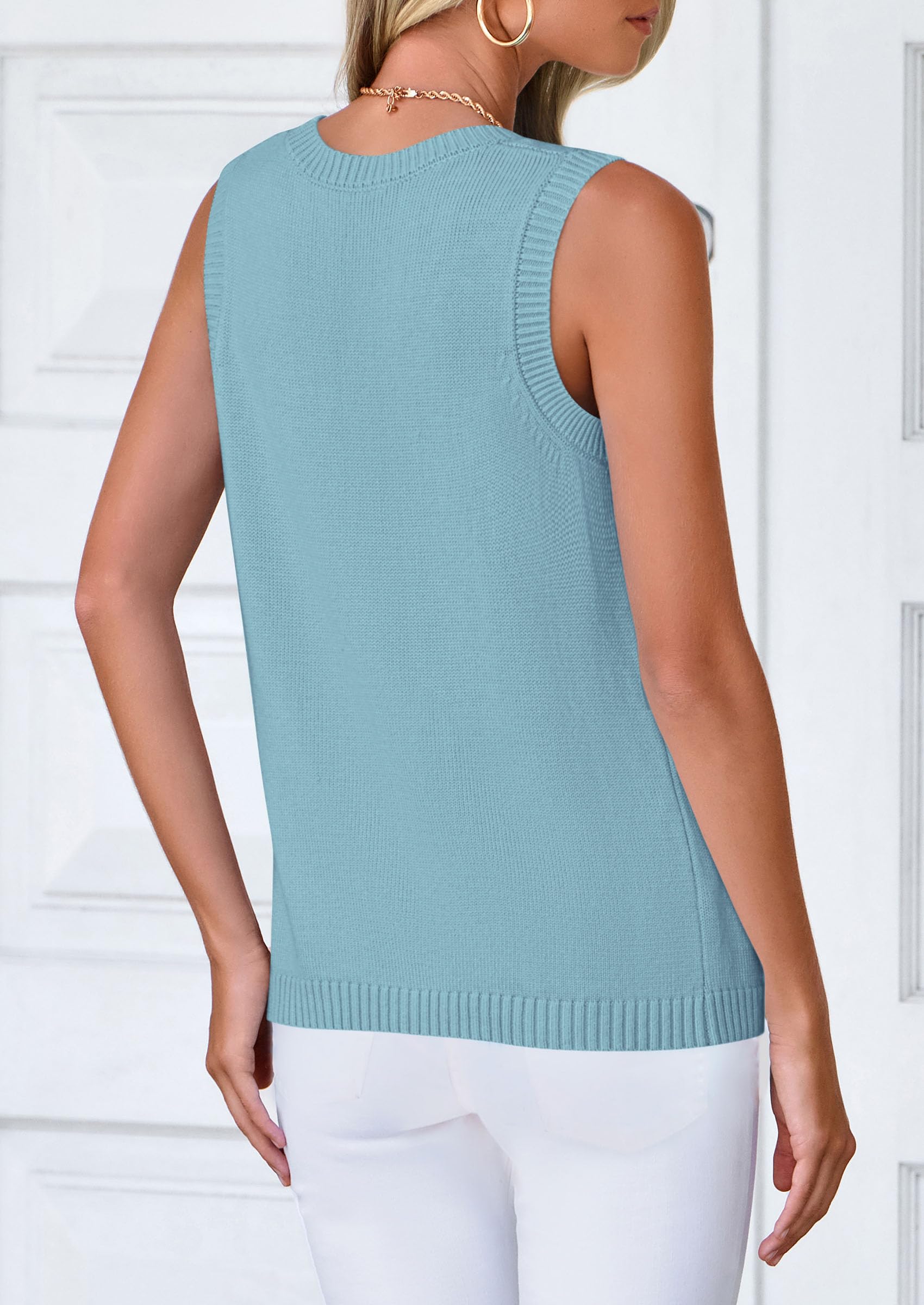 PRETTYGARDEN Sweater Vest Women Spring Summer Casual Lightweight Knit Sleeveless Button Down Tank Tops Trendy Clothes