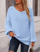 Fall Sweaters Chunky Loose Long Sleeve V Neck Oversized Dressy Casual Knit Pullover Tops