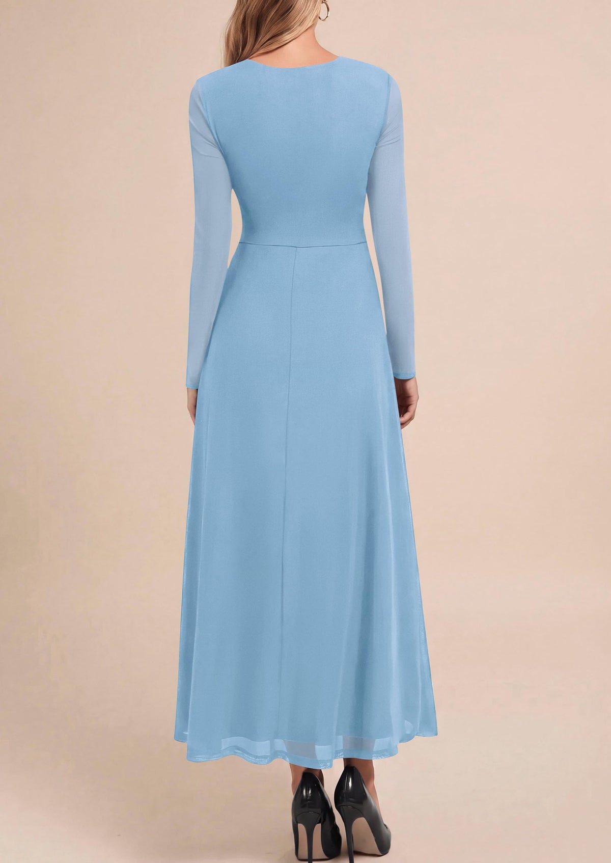 PRETTYGARDEN Women's Flowy Maxi Mesh Fall Cocktail Wedding Guest Dresses