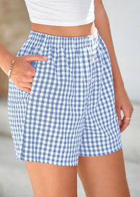 Womens Boxer Shorts 2025 Summer Casual Lounge Sleep Gingham Pajama Y2K Plaid Short Pants with Pockets