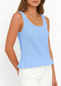 PRETTYGARDEN Womens Spring Crochet Tops Summer Sleeveless Scoop Neck Boho Sweater Tank Top Cute Beach Vacation Clothes PRETTYGARDEN