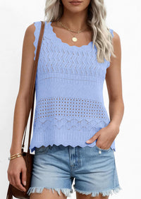 PRETTYGARDEN Womens Crochet Tank Tops Summer Spring Boho Sleeveless Cute Knit Sweater Vest Trendy Beach Vacation Clothes PRETTYGARDEN