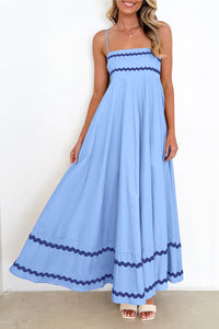 Summer Flowy Maxi Dress Casual Sleeveless Spaghetti Strap Ruffle Beach Long Dresses