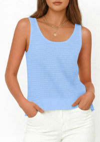 PRETTYGARDEN Womens Spring Crochet Tops Summer Sleeveless Scoop Neck Boho Sweater Tank Top Cute Beach Vacation Clothes PRETTYGARDEN