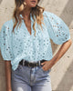 Hollow Out Lace Embroidered Blouse