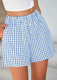 Womens Boxer Shorts 2025 Summer Casual Lounge Sleep Gingham Pajama Y2K Plaid Short Pants with Pockets