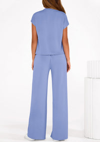 PRETTYGARDEN Womens 2 Piece Outfits Casual Cap Sleeve Lounge Set Summer Tracksuits Matching Sets Beach Fashion Travel Clothes PRETTYGARDEN