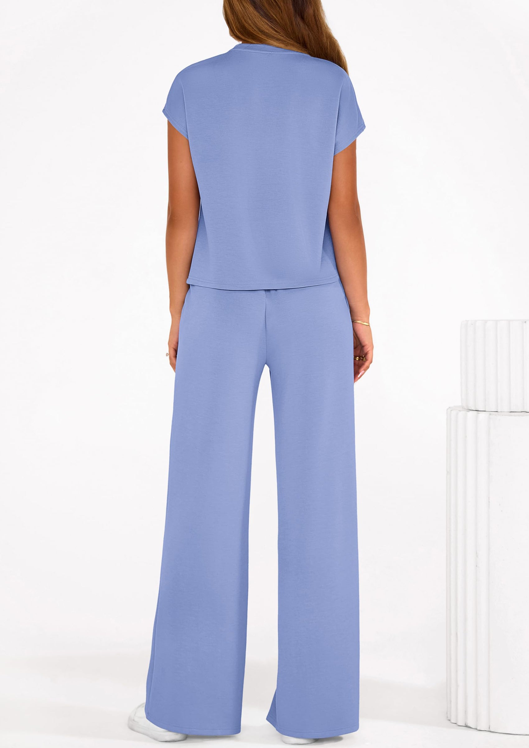 PRETTYGARDEN Womens 2 Piece Outfits Casual Cap Sleeve Lounge Set Summer Tracksuits Matching Sets Beach Fashion Travel Clothes PRETTYGARDEN