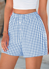 Womens Boxer Shorts 2025 Summer Casual Lounge Sleep Gingham Pajama Y2K Plaid Short Pants with Pockets