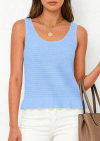 PRETTYGARDEN Womens Spring Crochet Tops Summer Sleeveless Scoop Neck Boho Sweater Tank Top Cute Beach Vacation Clothes PRETTYGARDEN