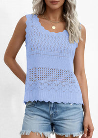 PRETTYGARDEN Womens Crochet Tank Tops Summer Spring Boho Sleeveless Cute Knit Sweater Vest Trendy Beach Vacation Clothes PRETTYGARDEN