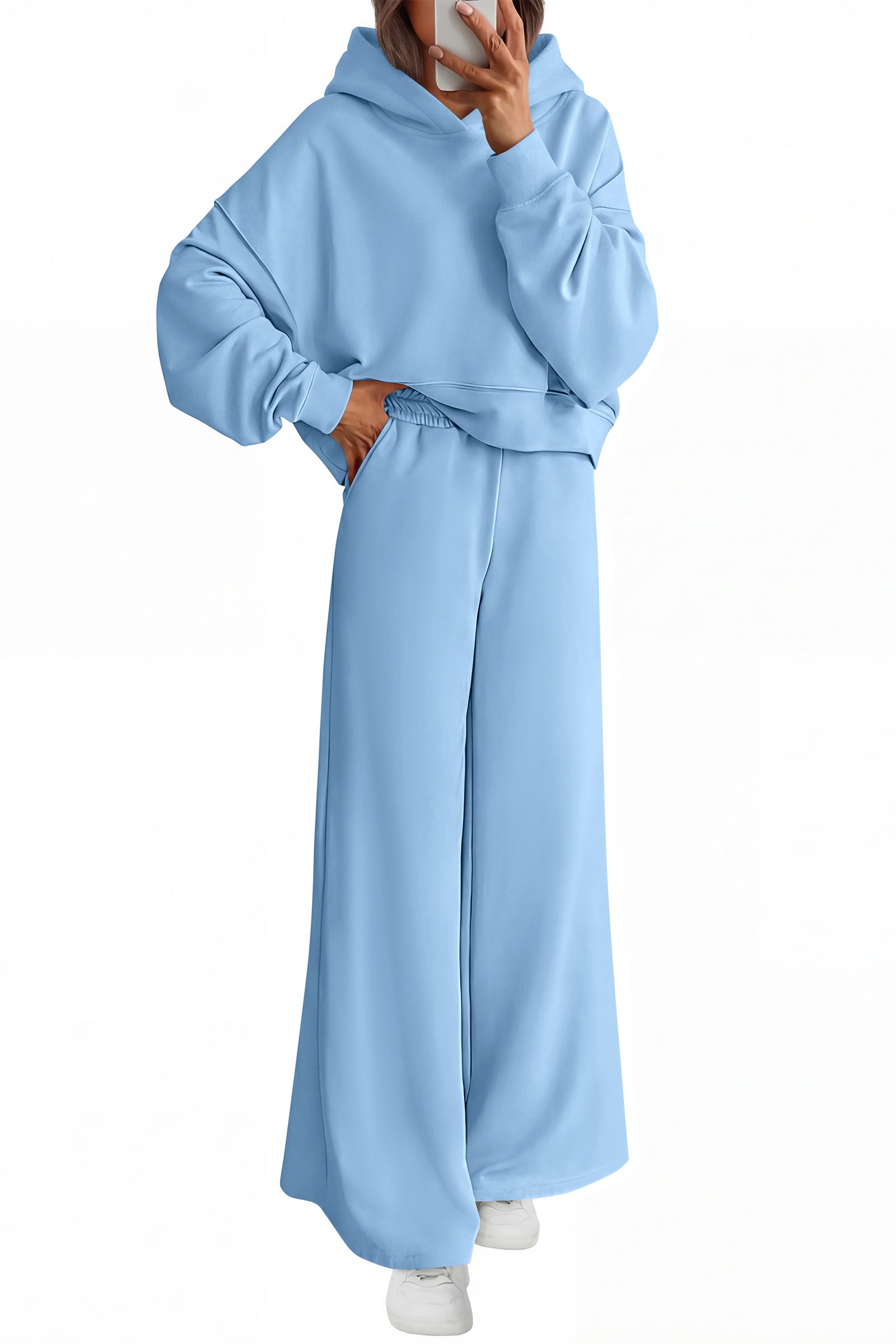 PRETTYGARDEN Women 2 Piece Lounge Sets Long Sleeve Hoodies Wide Leg Sweatpants Sweatsuits Workout Set Fall Outfits 2026