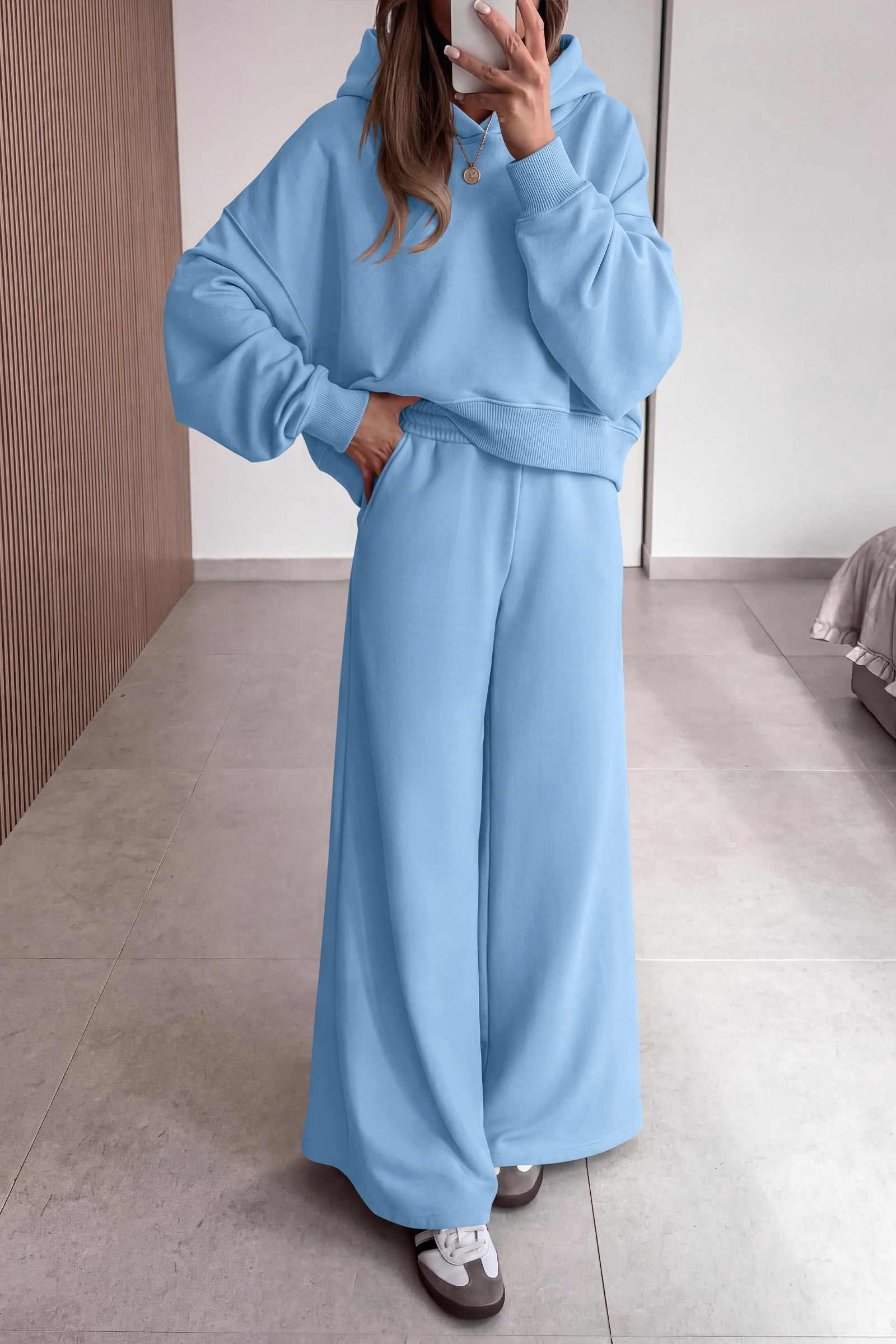 PRETTYGARDEN Women 2 Piece Lounge Sets Long Sleeve Hoodies Wide Leg Sweatpants Sweatsuits Workout Set Fall Outfits 2026