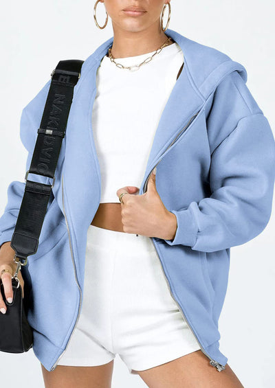 PRETTYGARDEN Women's Zip Up Y2K Hoodies Casual Long Sleeve Sweatshirts Fall Spring Track Jackets with Pockets