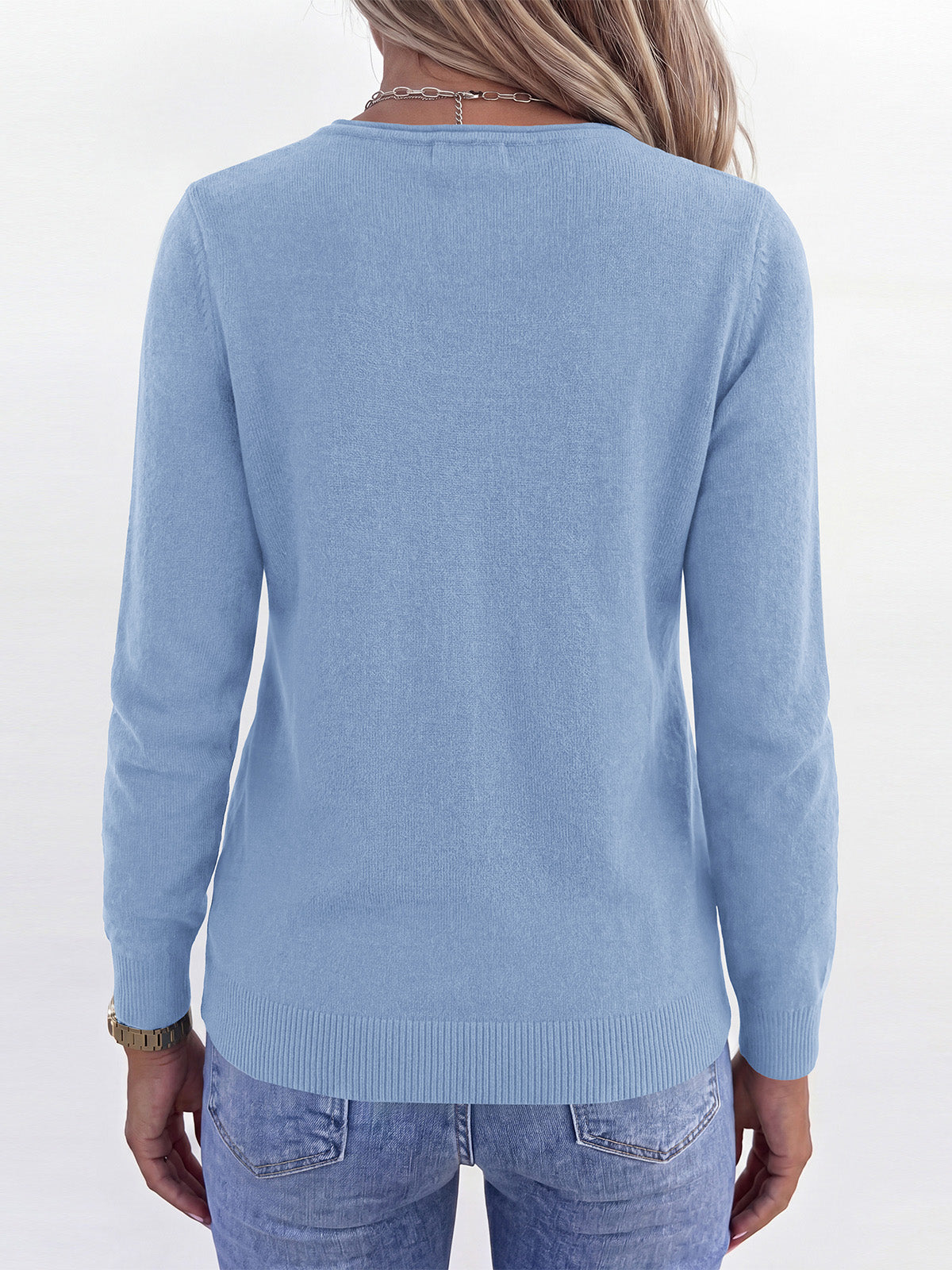 PRETTYGARDEN Womens Long Sleeve Sweaters V Neck Dressy Casual Tops Lightweight Loose Pullover Top, Comfy Ribbed Knit Sweater, Early Fall Fashion Clothing, Business Casual Work Office Outfits