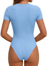 PRETTYGARDEN Body Suits for Womens Summer Tops 2026 Casual Short Sleeve Ribbed Fitted Basic Tee Shirts Spring Fashion Clothes PRETTYGARDEN