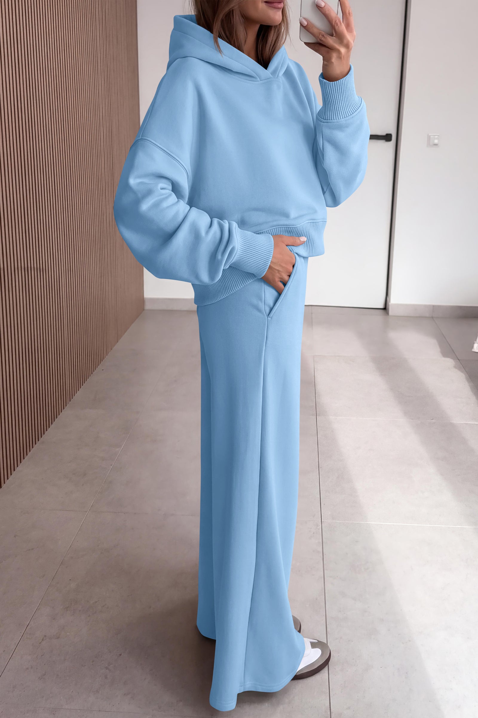 PRETTYGARDEN Women 2 Piece Lounge Sets Long Sleeve Hoodies Wide Leg Sweatpants Sweatsuits Workout Set Fall Outfits 2026
