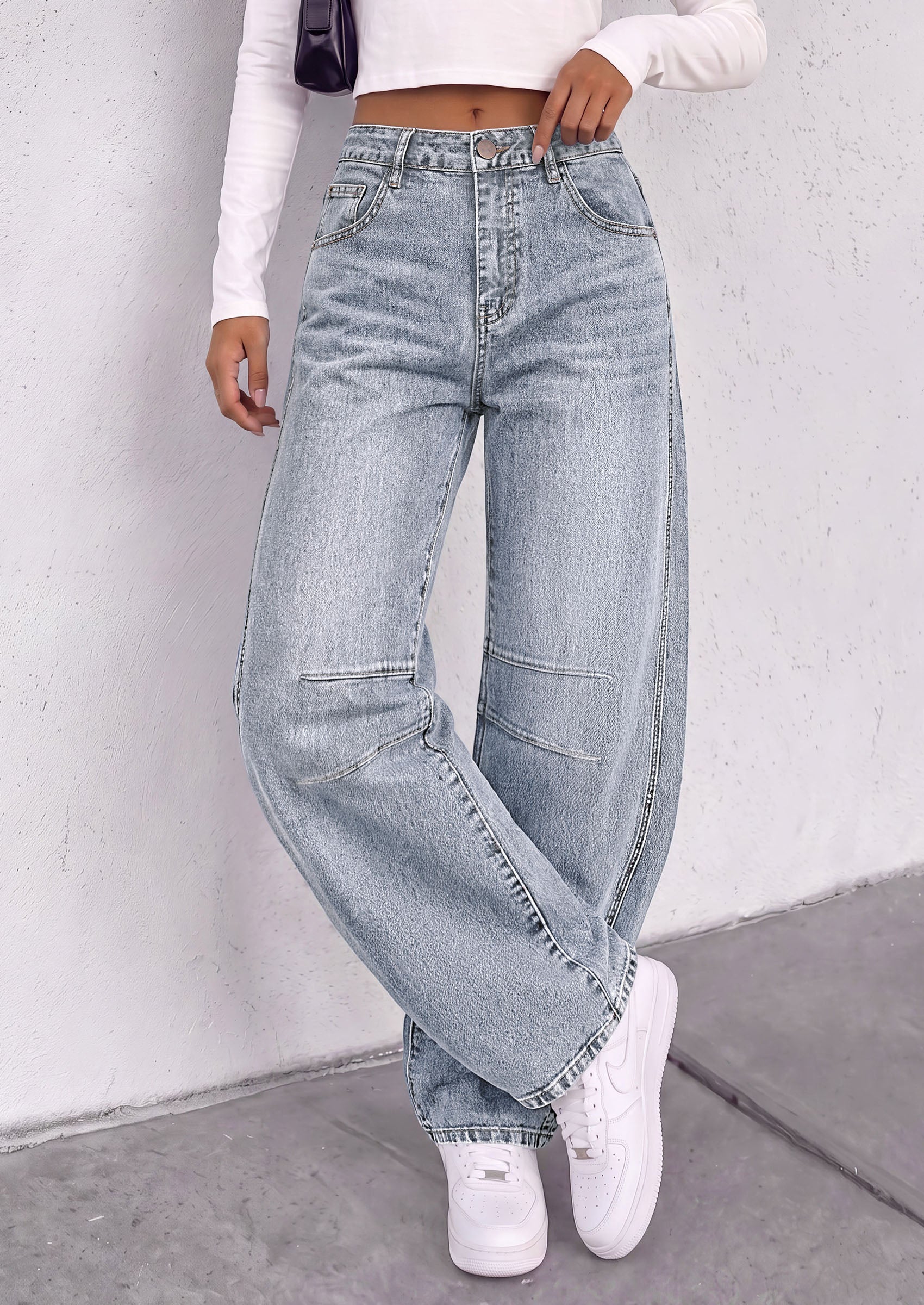 PRETTYGARDEN Womens Bootcut Denim Jeans Wide Leg Pants | Stretchy, High Waisted Rise, Flare Bell Bottom, Pockets, Trendy Casual, Going Out Outfits, Fall Winter Fashion Clothing